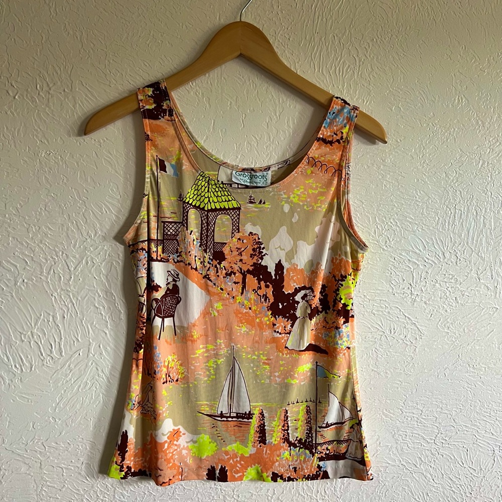 Vintage Neon Seaside Tank size medium